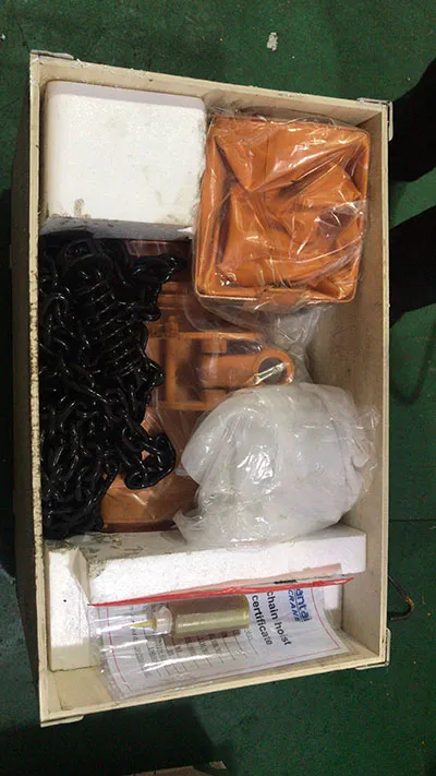Embalaje del polipasto eléctrico de cadena de 2 toneladas