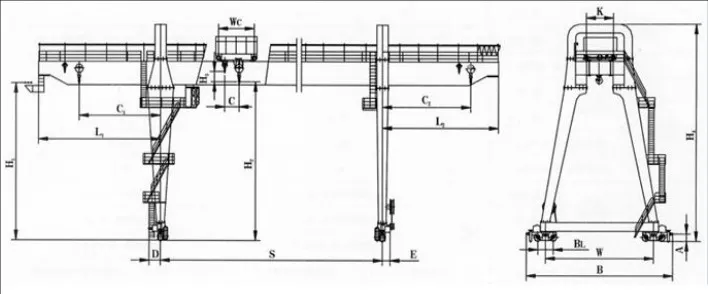 Drawing of Double Girder Gantry Crane