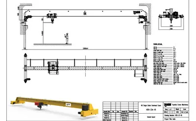 Puente Grúa Monorriel de tipo Europeo de 5 Toneladas 23M y H-9M con Polipasto Eléctrico de Cable Venta a Estados Unidos