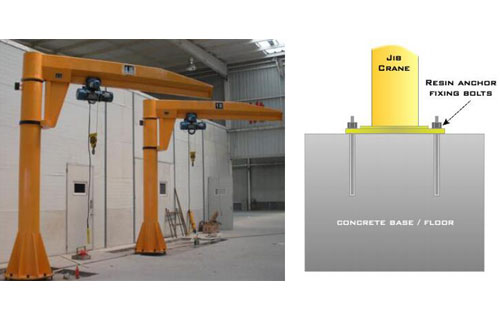 Grúa pluma montada sobre columna de 2,5 toneladas venta en Uruguay