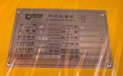 Puente Grúa Monorriel de 5 Toneladas 11.2M y H-5M con Polipasto Eléctrico de Cable Venta a Colombia