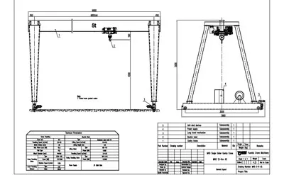Precio de Grúa Pórtico Monorriel de tipo Europeo de 5 Toneladas 6M y H-4M Venta a Argentina