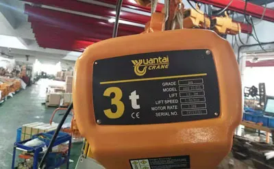 Polipasto Eléctrico de Cadena 3 Toneladas 18.3M Venta a Bolivia