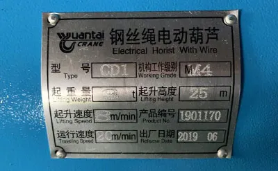 Polipasto Eléctrico de Cable de 3 Toneladas