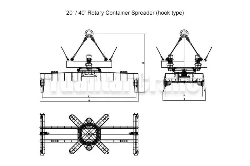 Esparcidor rotativo de contenedores de 20 pies / 40 pies