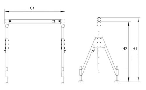 Dual height adjustment Aluminum alloy Portable gantry crane Design Drawing