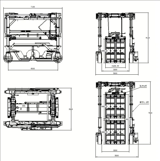Container straddle carrier drawing