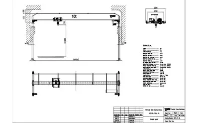 Precio de Puente Grúa de tipo Europeo de 10 Toneladas-15m y H-5m Venta a Perú