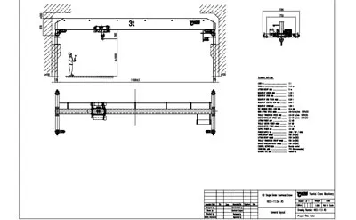 3 Ton-11.5m and H-5m European Type Overhead Crane for Sale to United States