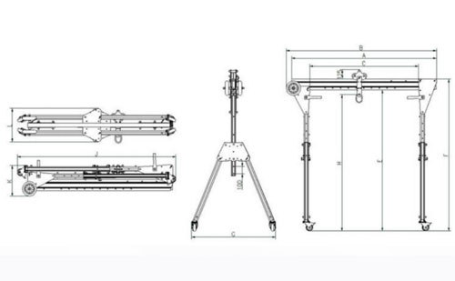 Aluminum alloy Folding Portable Gantry Crane Design Drawing