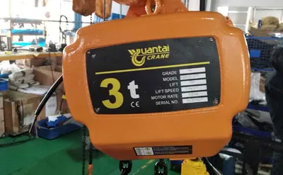 Polipasto Eléctrico de Cadena 3 Toneladas 15M Venta a Dominicana