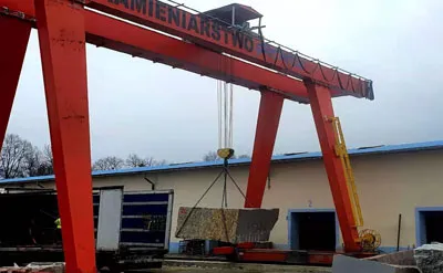 25 Ton 12M H-9M Gantry Crane with European Type Electric Wire Rope Hoist for Sale to Poland