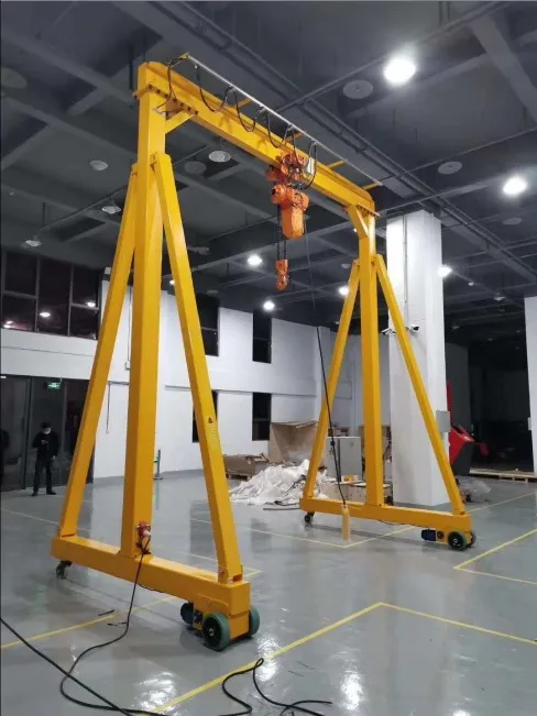 Grúa de Pórtico Móvil Portátil con Polipasto Eléctrico de Cadena