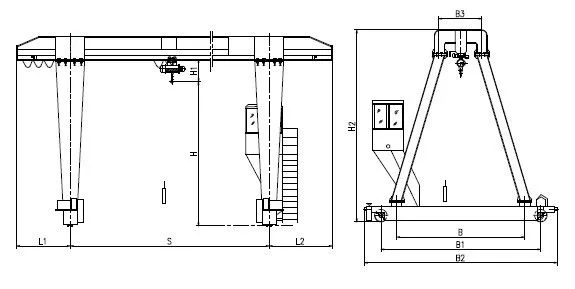 Overall Drawing of Single Girder Gantry Crane