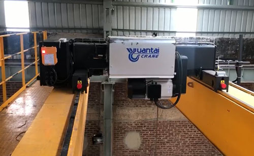 Grúa Viajera Birraíl de 10 Toneladas 10.3m y 10 m de Altura con Polipasto Eléctrico de Cable Venta a México