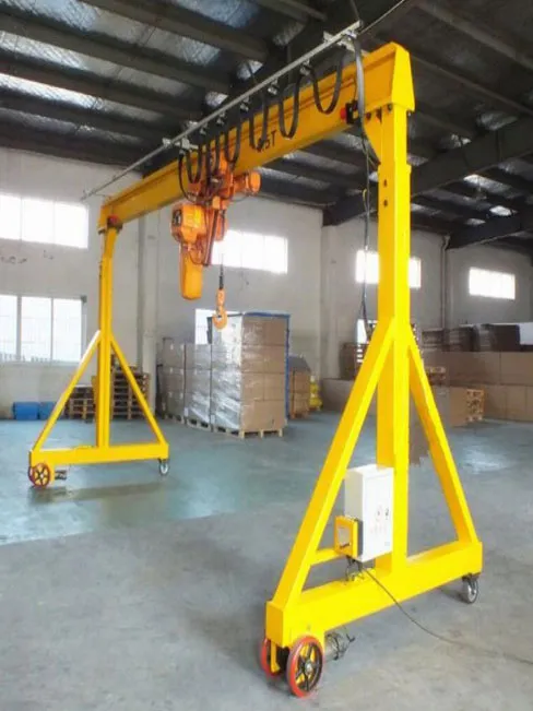 Grúa de Pórtico Móvil Portátil con Polipasto Eléctrico de Cadena