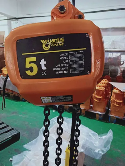 Polipasto Eléctrico de Cadena Fijo de 5 Toneladas