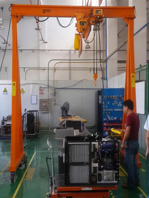 Grúa de Pórtico Móvil Portátil con Polipasto Eléctrico de Cadena