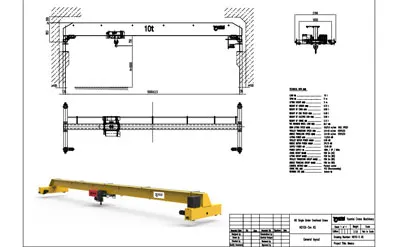 Precio de Puente Grúa de tipo Europeo de 10 Toneladas-5m y H-5m Venta a Paraguay