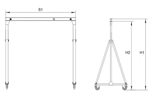 Portable Aluminum Gantry Crane Design Drawing