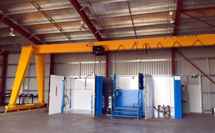 Grúa pórtico con polipasto de una viga serie NMH